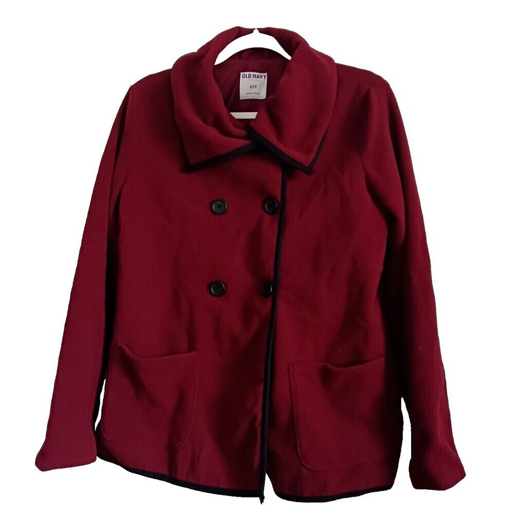 Old‎ Navy Pea Coat Double Breasted Long Sleeve Pockets Red Size S